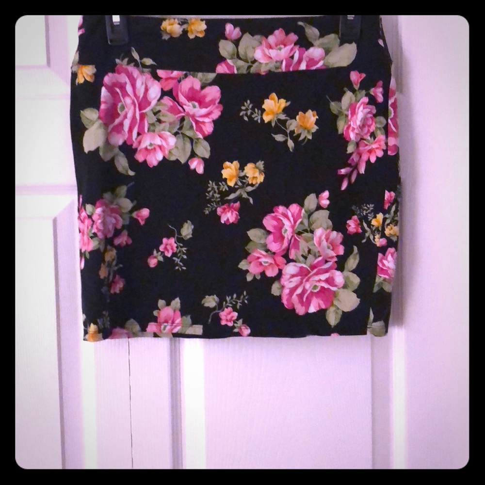 Hawaiian print Spandex Mini Skirt